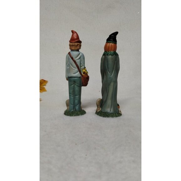 Vintage Haunted Haven Pencil Halloween Scarecrow & Pumpkin‎ Figurines - Picture 9 of 11